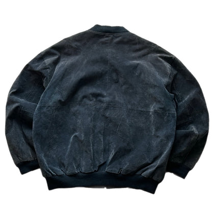 Blue Suede Bomber Fit Jacket