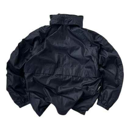HUSKI Light Windbreaker Dark Blue Adjustable Jacket With Hidden Hoodie
