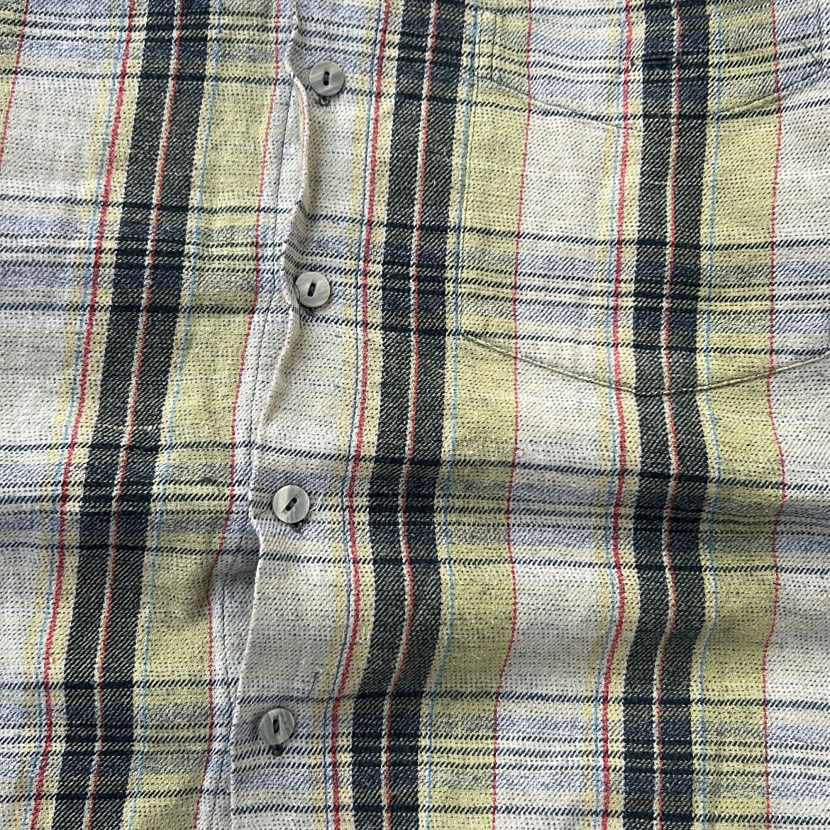 Get It All Yellow x Grey Checkers Full Button Up Flannel Overshirt