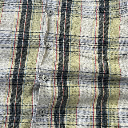 Get It All Yellow x Grey Checkers Full Button Up Flannel Overshirt