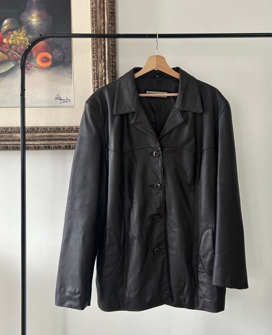 Vintage Dark Brown Leather Jacket