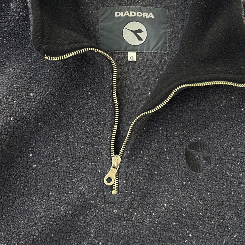 Diadora Dark Grey Fuzzy 1/4 Zip Fleece
