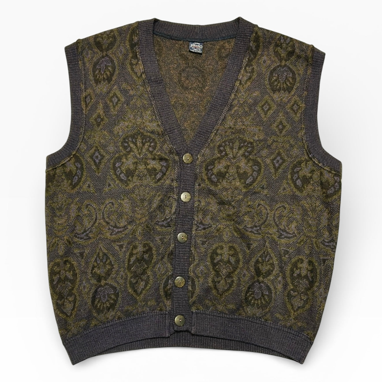 80’s patterned Button up vest cardigan