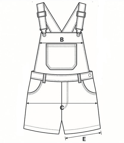 Vintage Denim Shorts Dungarees
