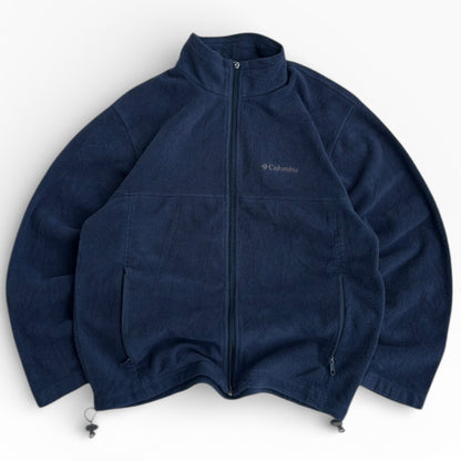 Columbia Dark dusty blue full zip adjustable fleece jacket