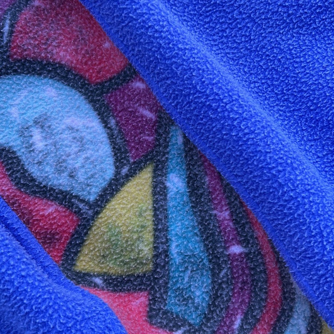 Vintage Esselle 1/4 Zip Crazy pattern & Purple adjustable Fleece