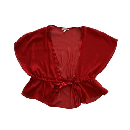 Mesh Cropped Front-Tie Top