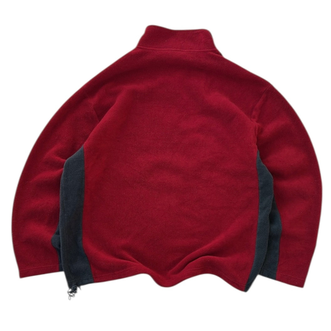 Old Navy Red x Grey Full Zip Fleece Adjustable Jacket