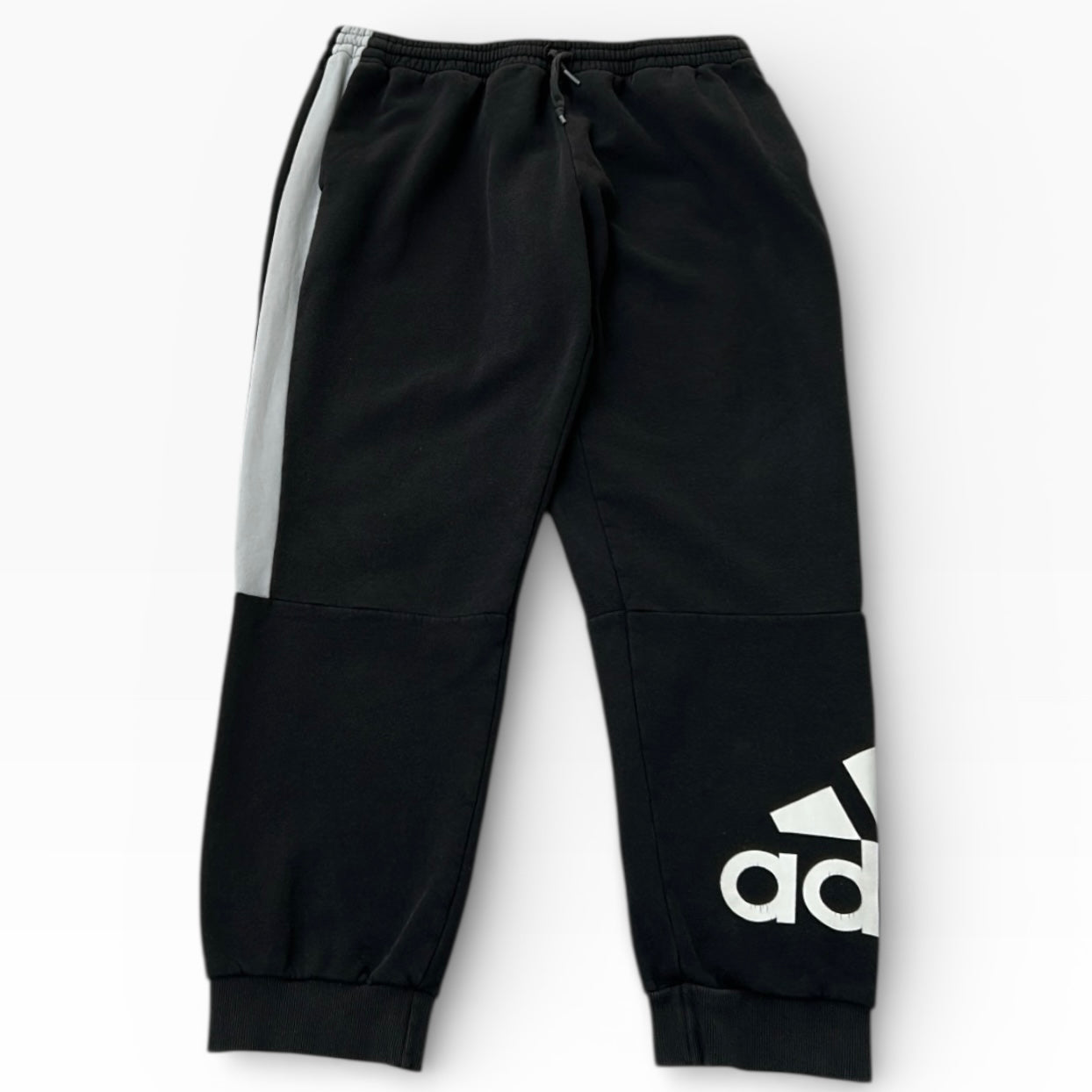 Adidas side logo black adjustable joggers