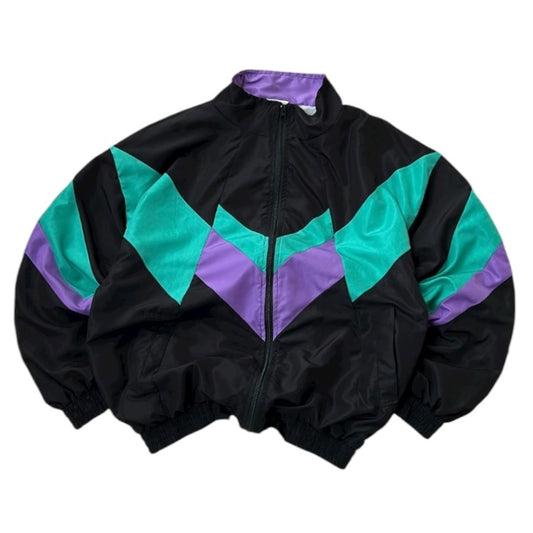90s Crazy Purple x Green Shell Full zip Jacket