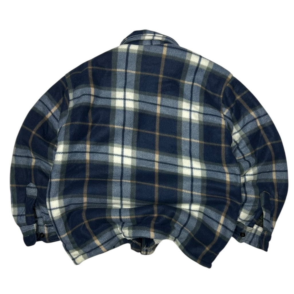 Flannel Patter Fleece Full Zip Jacket With Fuzzy Inside Fleece