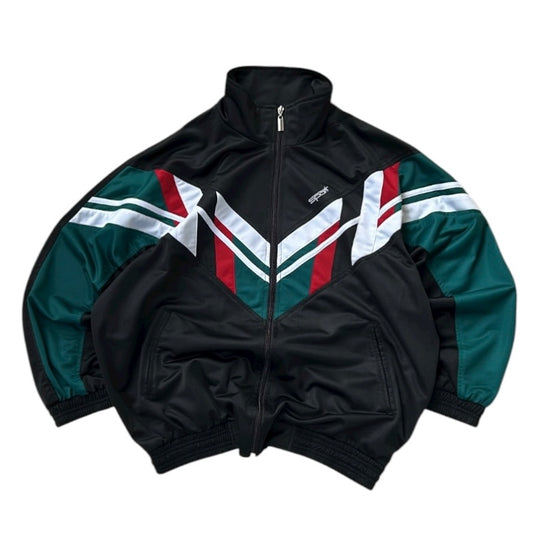90s “Sport” Crazy Red x Green Shell Full Zip Jacket