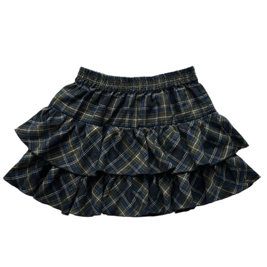 Fishbone elastic checkers mini skirt