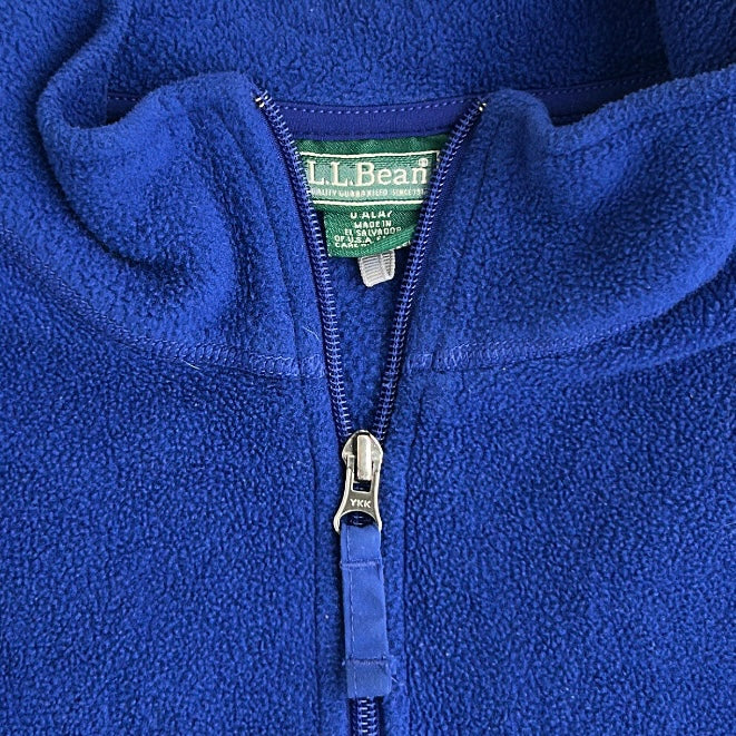 L.L.BEAN Blue full zip vest fleece jacket