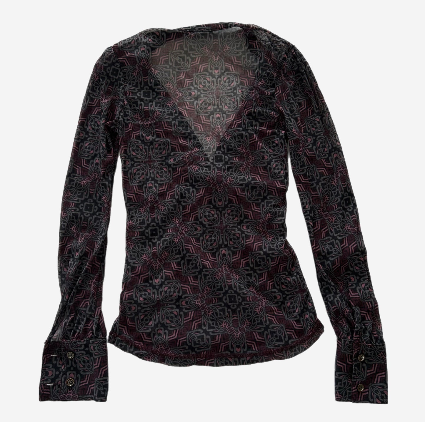 Y2k Mesh Top With Designs