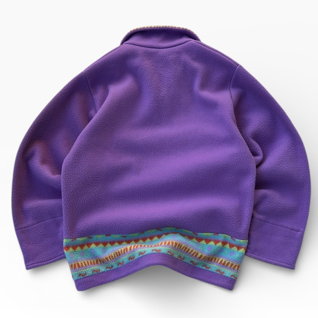 Vintage Embroidery Graphics Purple 1/4 Zip Sportline Fleece