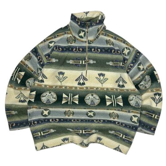 Compas Card Vintage 1/4 Zip Pattern Fleece