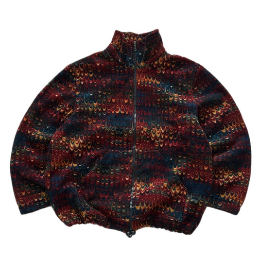 Vintage Crazy Pattern Fleece Jacket