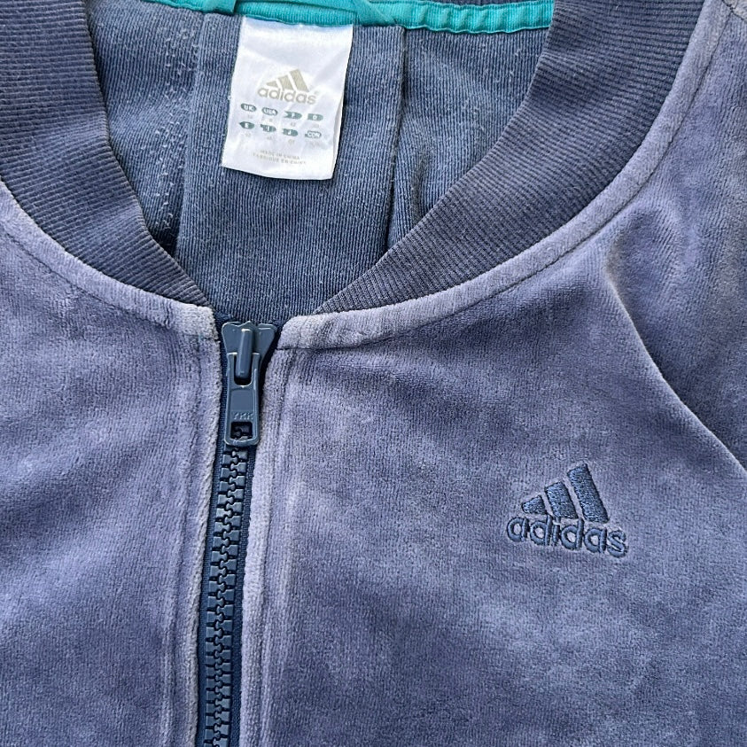 Adidas Dusty Blue Velvet Full Zip jacket