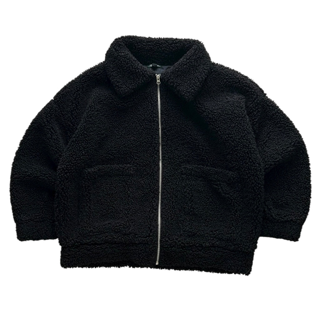 Fuzzy Black Full Zip Jacket