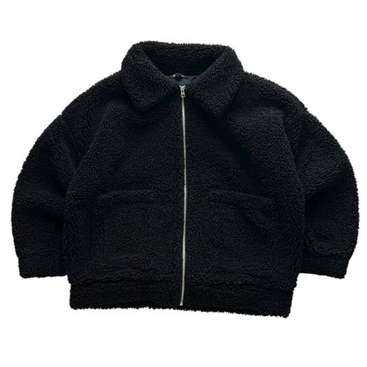 Fuzzy Black Full Zip Jacket