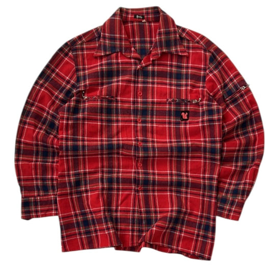 Bailo Red Checkers Full Button Up Flannel Overshirt