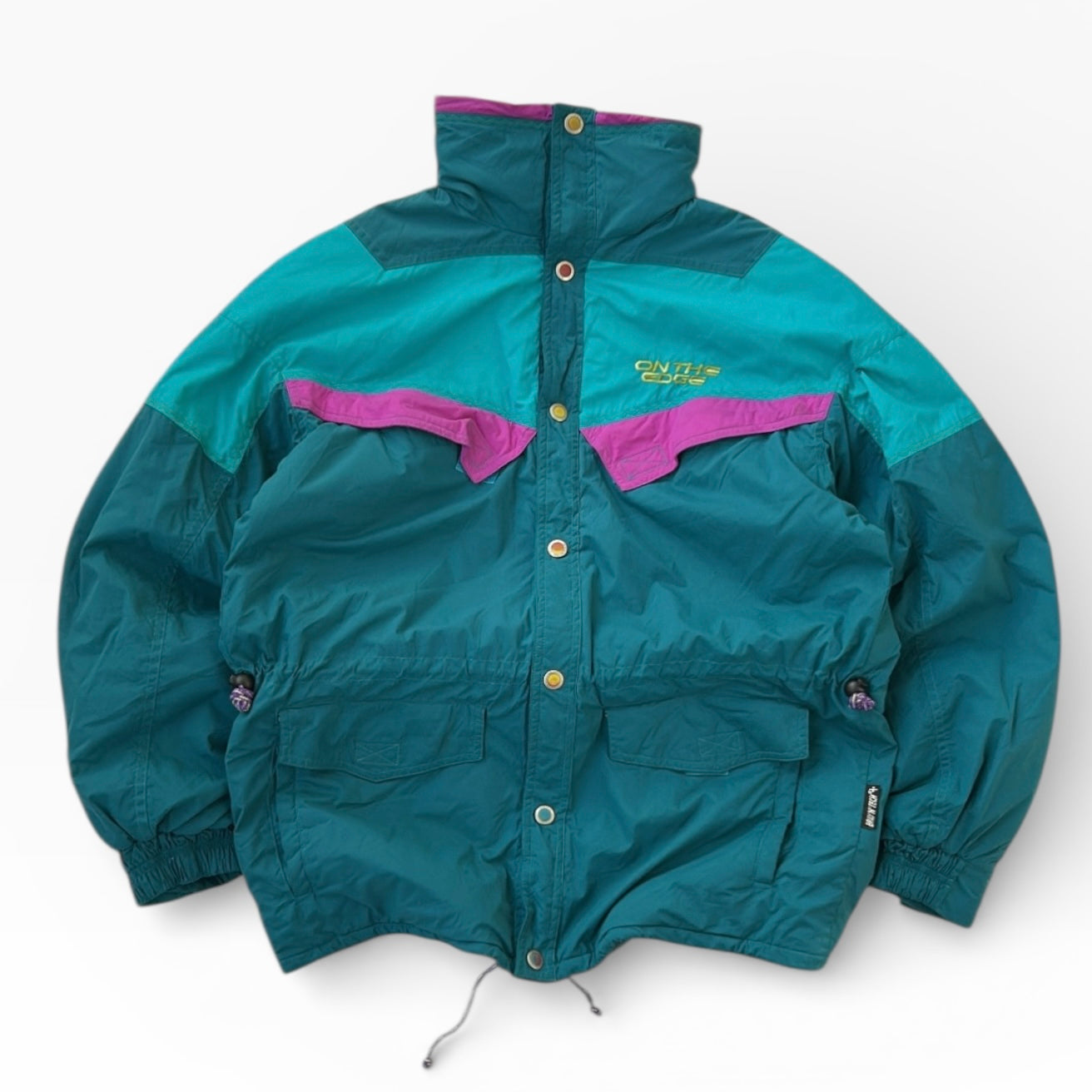 On The Edge Colourful Ski Full Zip Adjustable Jacket With Hidden Hoodie