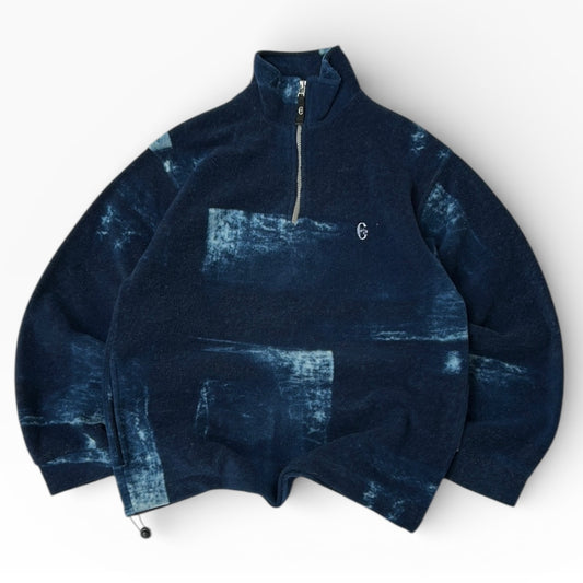 Conte Of Lorence 1/4 Zip Blue Adjustable Fleece With Pockets
