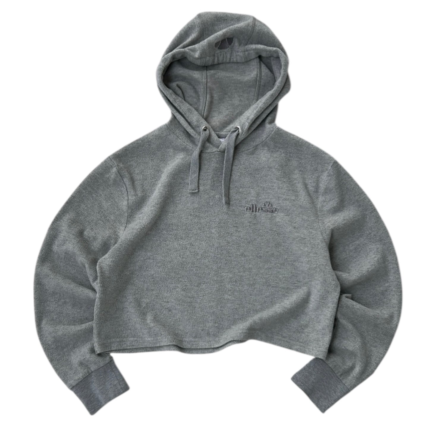 Ellesse Grey Cropped Fleece Hoodie