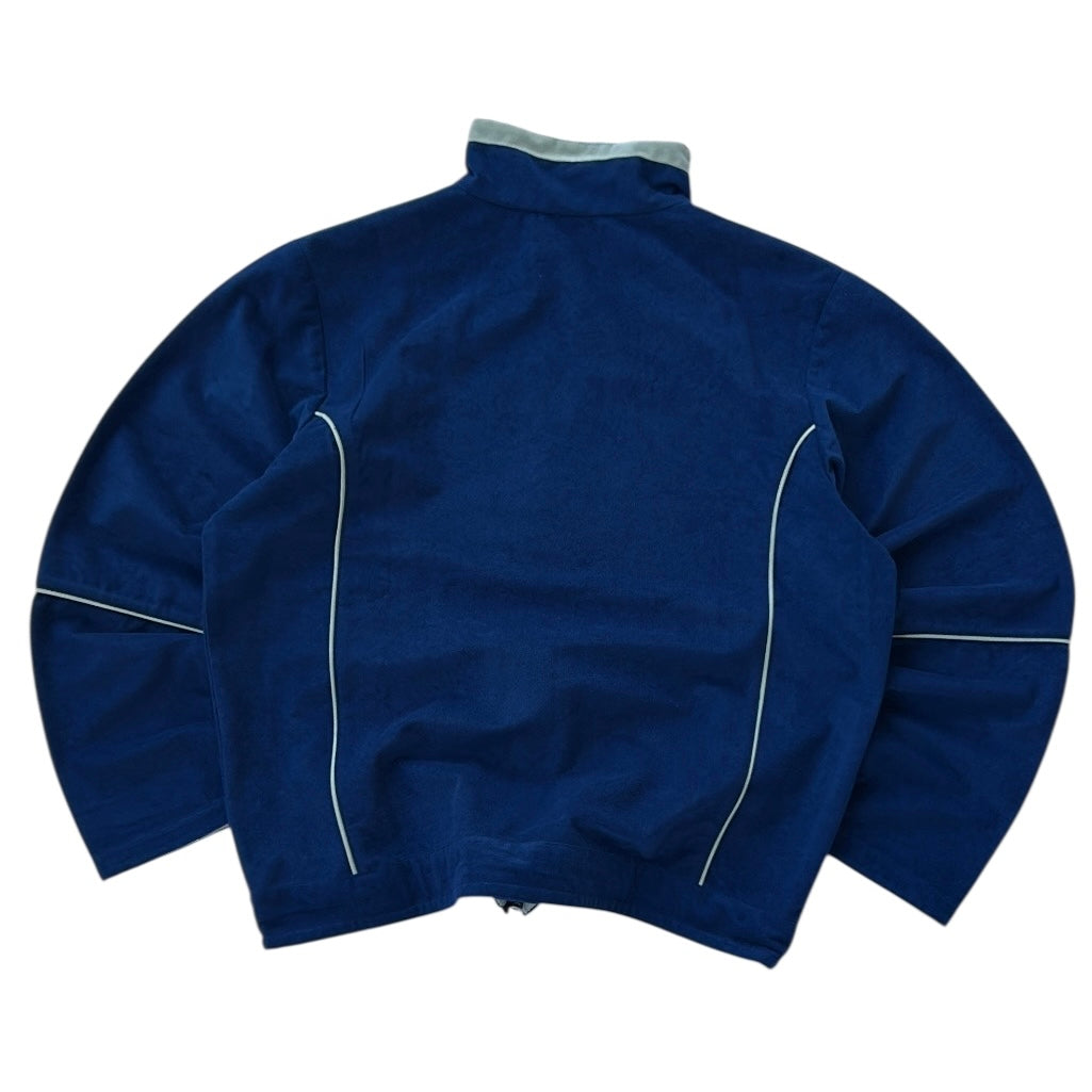 90s Petrol Blue x White lining BRG micro Suede Fleece Adjustable Jacket