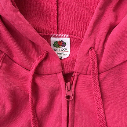 Pink Fruit Of The Loom Hooded Full Zip Jackey