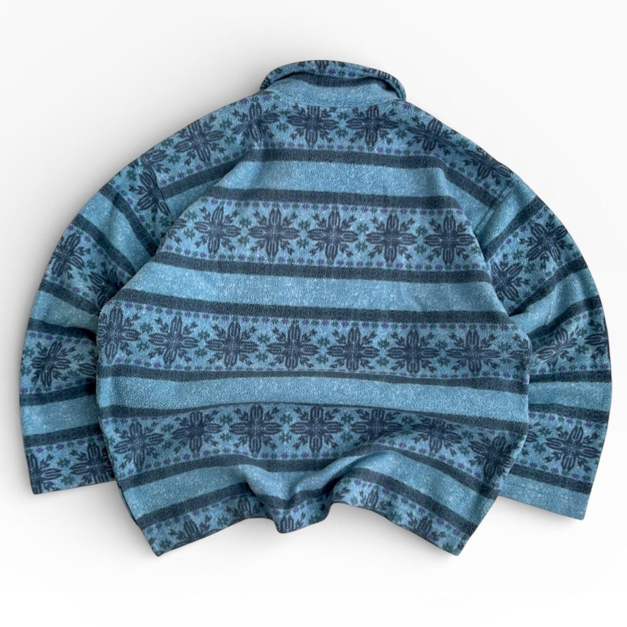 Vintage crazy patterned full zip fleece