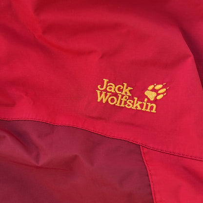 Jack Wholfskin Red Full Zip Adjustable Jacket With Removable Hoodie