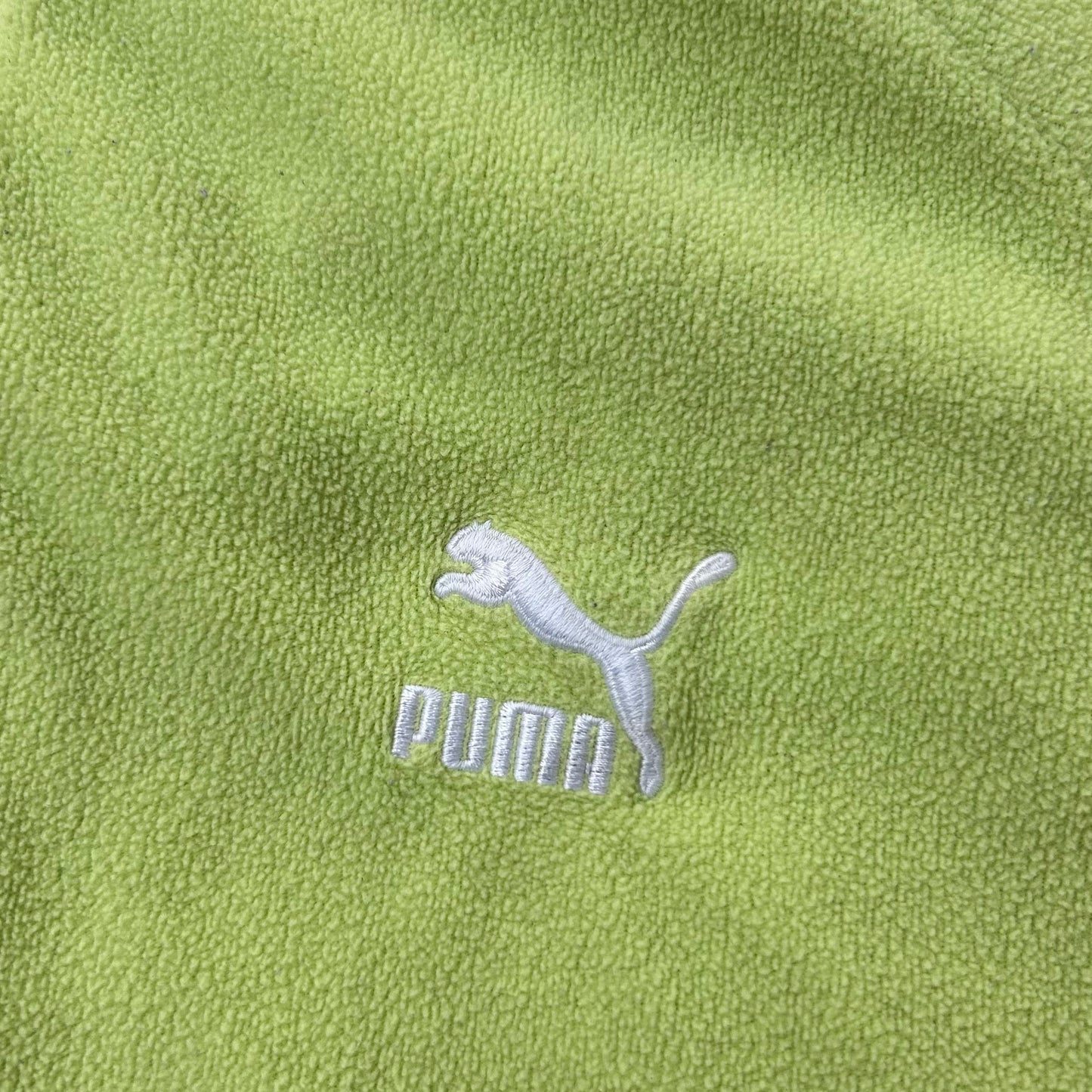 PUMA Vintage Lime 1/4 Zip Fleece With embroidered Logo