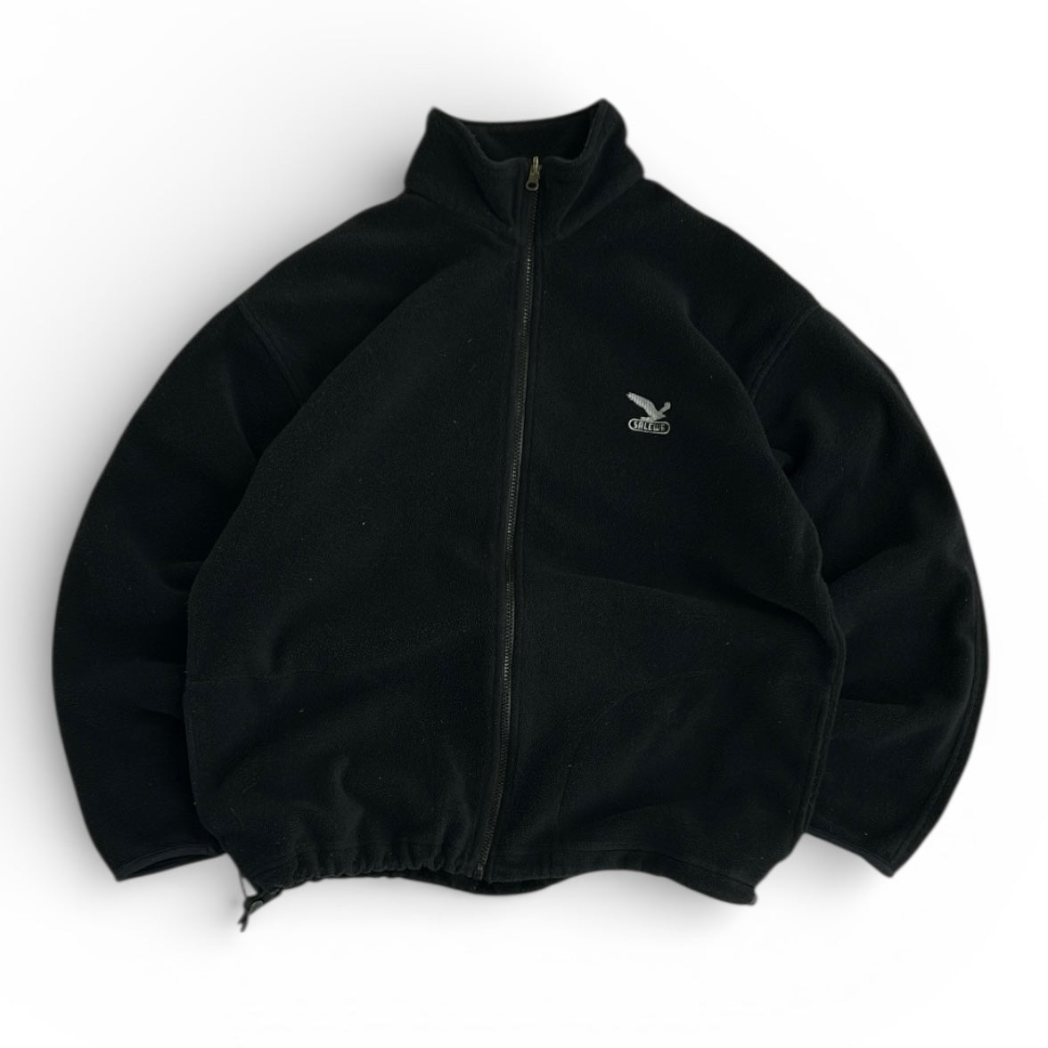 Salewa Black Embroidered Logo Full Zip Adjustable Fleece Jacket