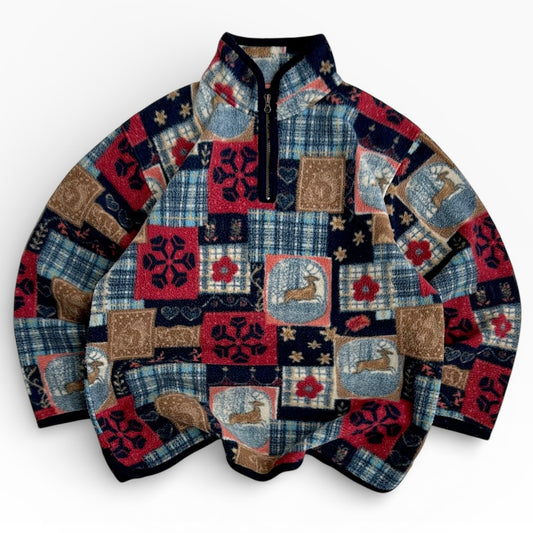 Rose & Crown 1/4 Zip Crazy Patterned Fleece