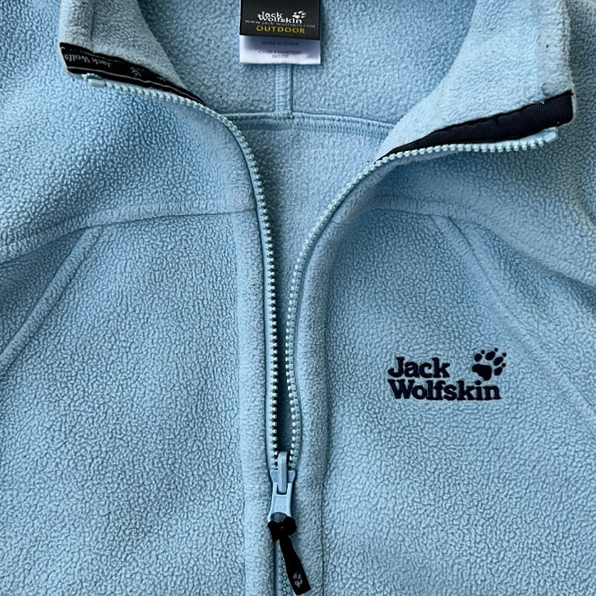 Jack Wholfskin Baby Blue Fleece Full Zip Adjustable Jacket