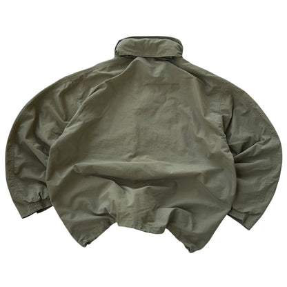 Diadora Beige Track Jacket With Hidden Hoodie And embroidered Logo