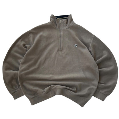 Vintage North Sails 1/4 Zip Beige x Navy Collar details Fleece