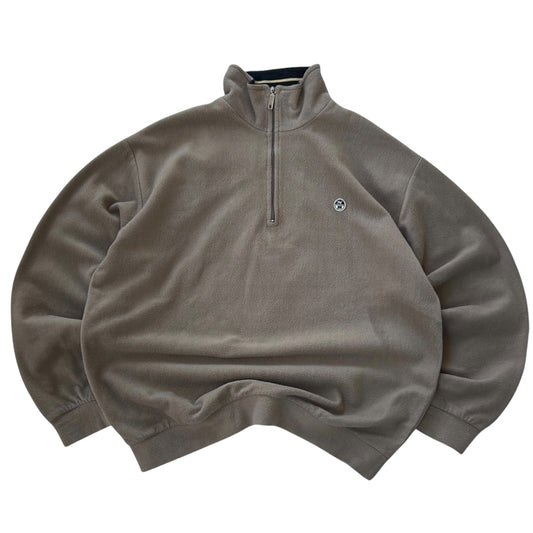 Vintage North Sails 1/4 Zip Beige x Navy Collar details Fleece