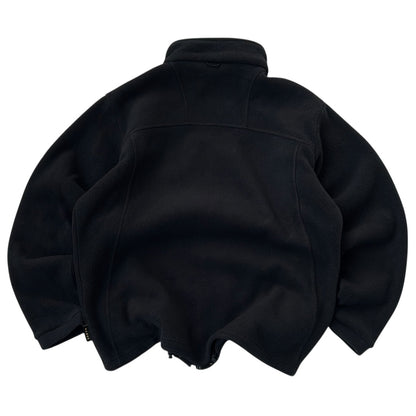 Jack wholfskin Black Fleece Adjustable Jacket With Embroidered Logo