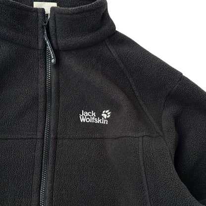 Jack wholfskin Black Fleece Adjustable Jacket With Embroidered Logo