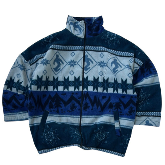 Broadway Sportswear Vintage Thick Patterned Fleece Jacket