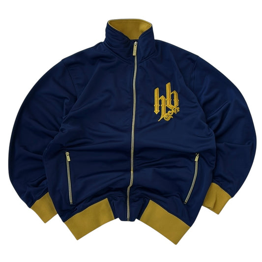 90s Hoodboyz Navy x Gold Details Full Zip Track Jacket