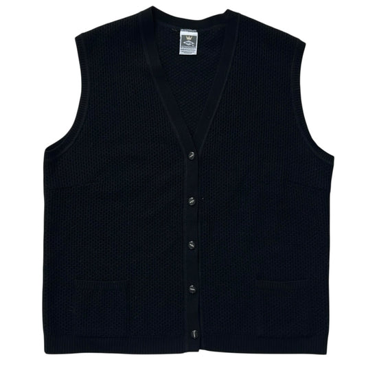 Freya Black Knitted Button Up Vest Top