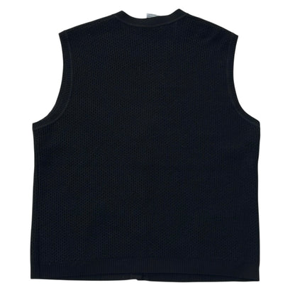 Freya Black Knitted Button Up Vest Top