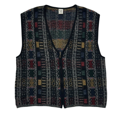 Marz Knitted Retro Full Zip Vest Top