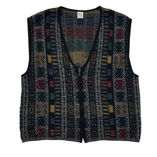 Marz Knitted Retro Full Zip Vest Top