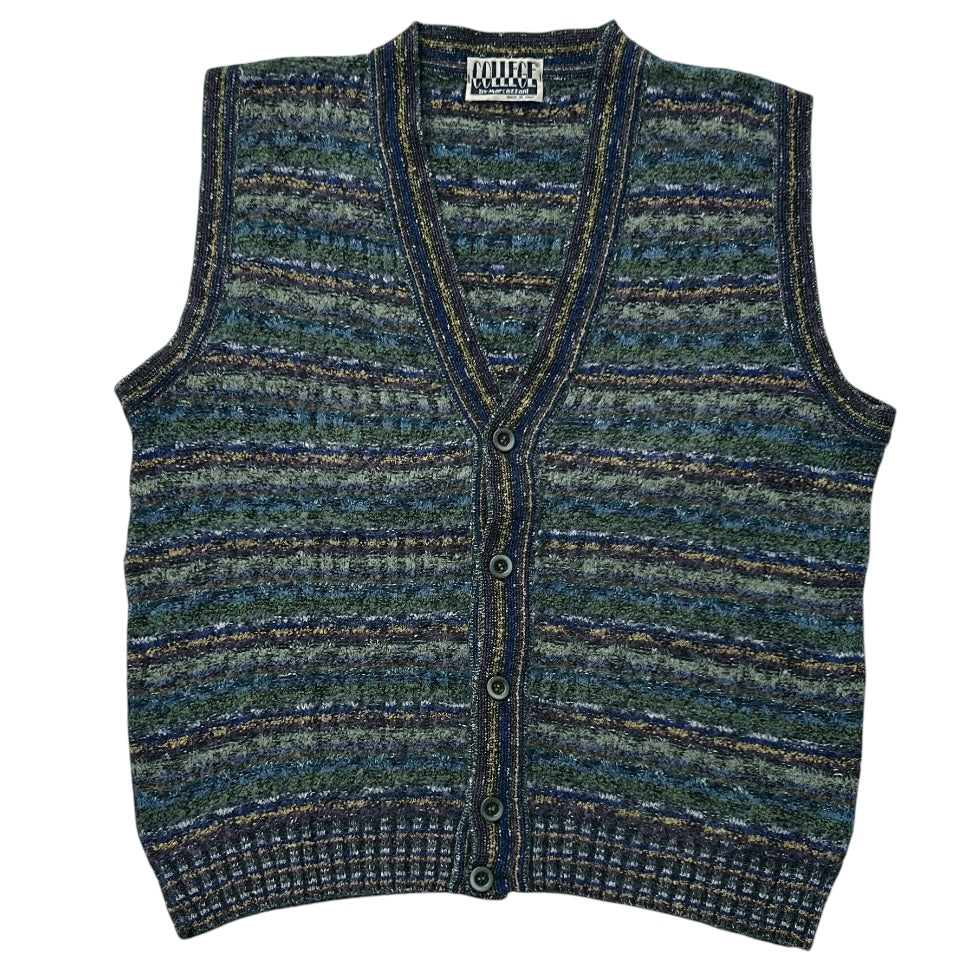 Made in Italy College By Marcazzani Knitted Button Up Vest Top