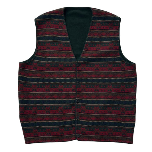 Christmas Snowflake Wool Button Up Vest Top